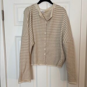 Things Between- Striped Beige and White Cardigan- L